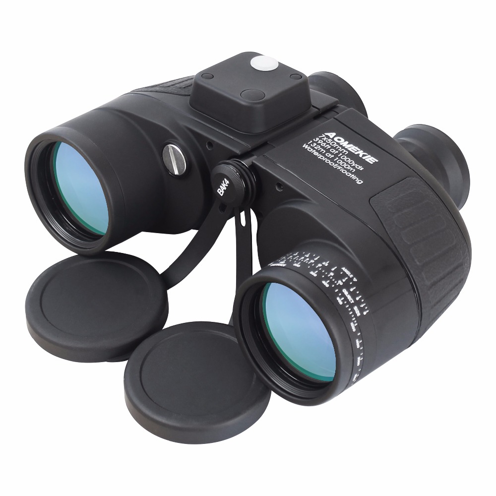 AOMEKIE 7X50 Binoculars Rangefinder Compass Hunting Boating Marine Telescope HD BAK4 Prism Folating Nitrogen Waterproof