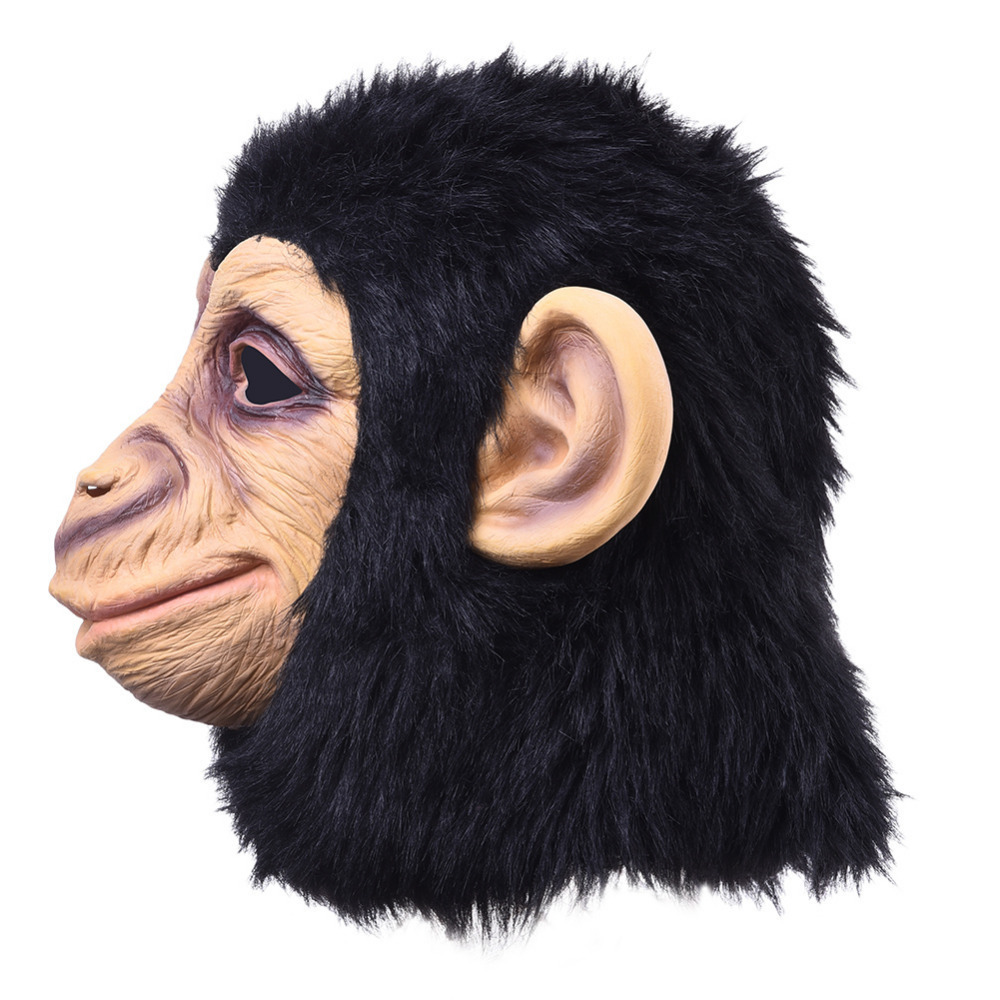Funny Monkey Head Latex Mask Full Face Adult Mask Breathable Halloween Masquerade Fancy Dress Party Cosplay Looks Real4063785