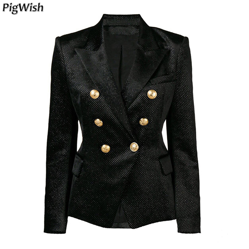 Glitter Sequined Formal Jackets 2018 Designer Blazer Women' Lion Metal Buttons Silver Shimmer Velvet Blazer Business Coat, Black
Glitter Sequined Formal Jackets 2018 Designer Blazer Women' Lion Metal Buttons Silver Shimmer Velvet Blazer Business Coat, Black