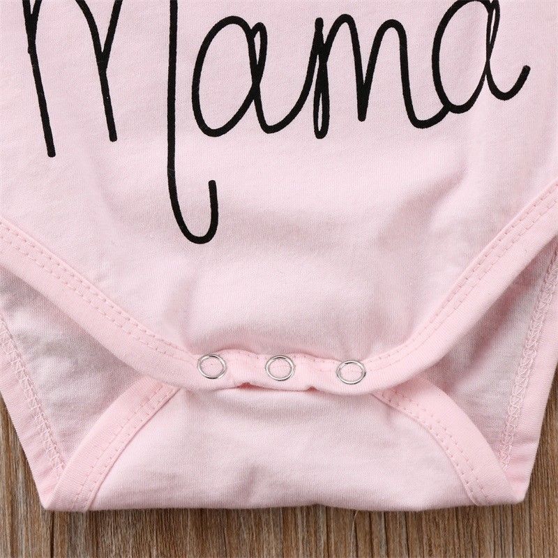 GET IT FROM MY MAMA Letter Newborn Baby Girls Floral Romper Jumpsuit Headband Outfits Clothes Set