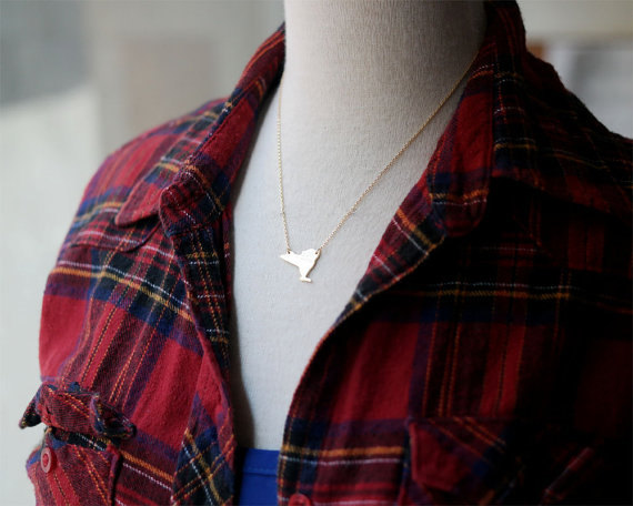 Outline New York State NY Map Necklaces America USA State Map Necklaces for Hometown Souvenir Gifts