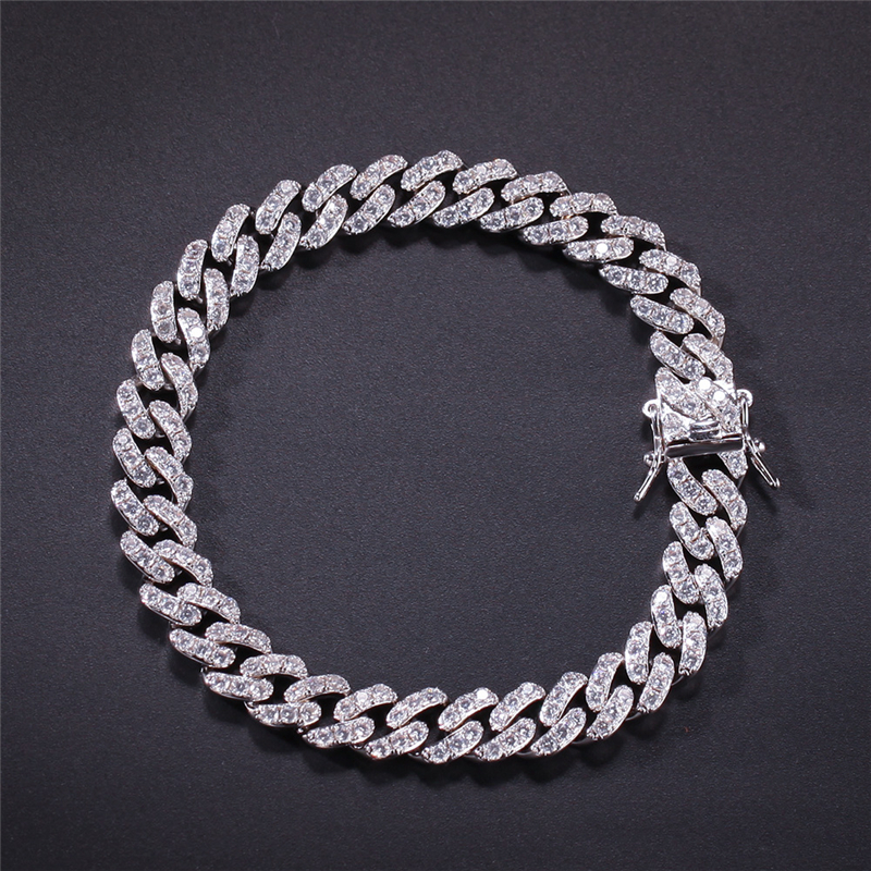 Hip Hop Micro Pave Cubic Zircon Cube Stones Cuban Chain Bracelet Gold Silver Color 8mm 7inches 8inches
Hip Hop Micro Pave Cubic Zircon Cube Stones Cuban Chain Bracelet Gold Silver Color 8mm 7inches 8inches