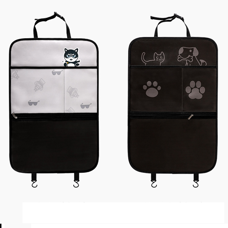 Cute Cartoon Car Organizer Multi-function Storage Bag Car Back Seat Storage Stowing Tidying Tablet Phone Universal Car Supplies For Auto