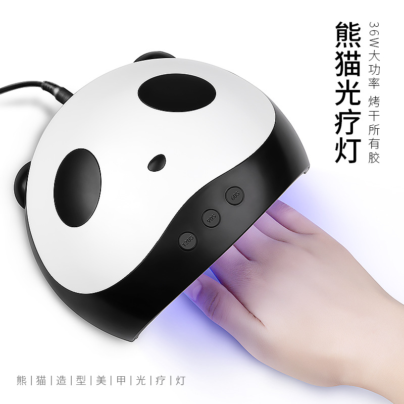 

led cute panda nail lamp intelligent induction 36W phototherapy machine small usb portable nail dryer