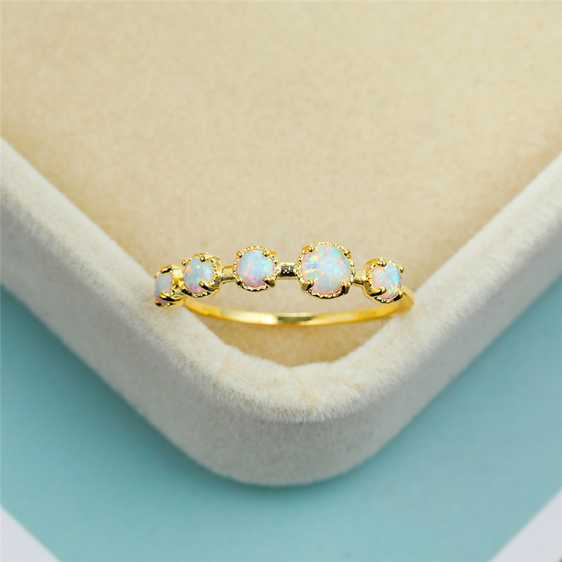 Cluster Rings Elegant Female White Opal Stone Ring Charm Gold Thin Wedding For Women Dainty Bridal Round Engagement
Cluster Rings Elegant Female White Opal Stone Ring Charm Gold Thin Wedding For Women Dainty Bridal Round Engagement