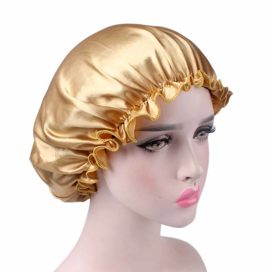 Women Sleep Cap Satin Night Bonnet Hats Lace Sleeping Hat Hair Care Head Cover Beanie Satin Bonnet Caps Nightcap for Girl GGA3341-7
