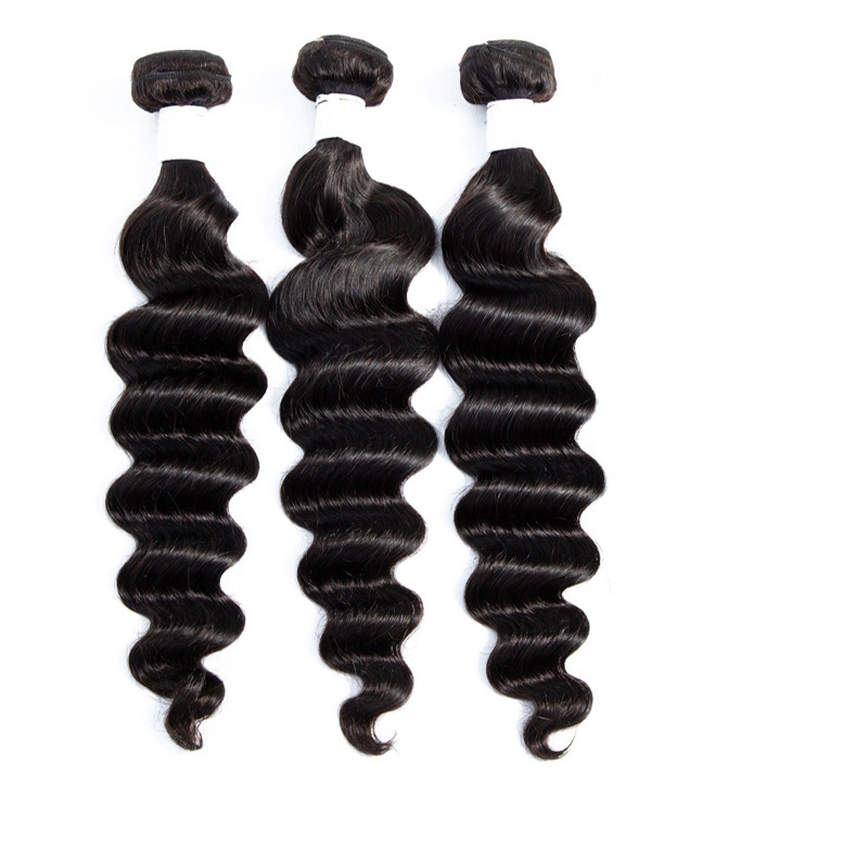 Brazilian Human Hair Extensions Loose Deep 6 Bundles Double Wefts Yirubeauty Natural Color Curly 10-30inch