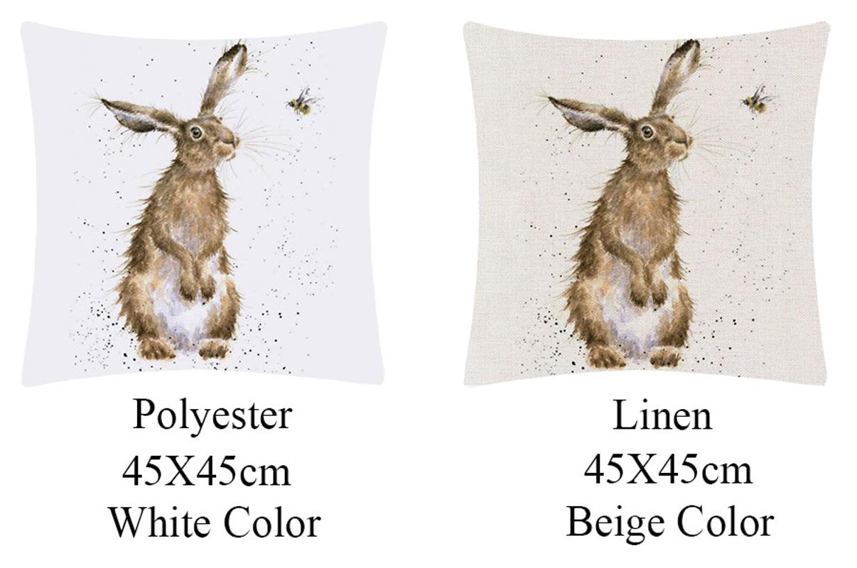 Baby Animal Party Hedgehog Bee Pug Dog Cushion Covers Hand Painting Animal Throw Pillow Cover 45X45cm Pillow Case Decoration