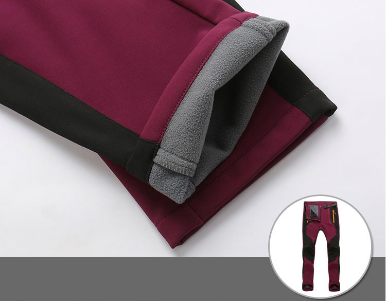 2022 Toppick Winter Men Women clothings Hiking Pants Outdoor Softshell Trousers Waterproof Windproof Thermal for Camping Ski Climbing clothing big siz
