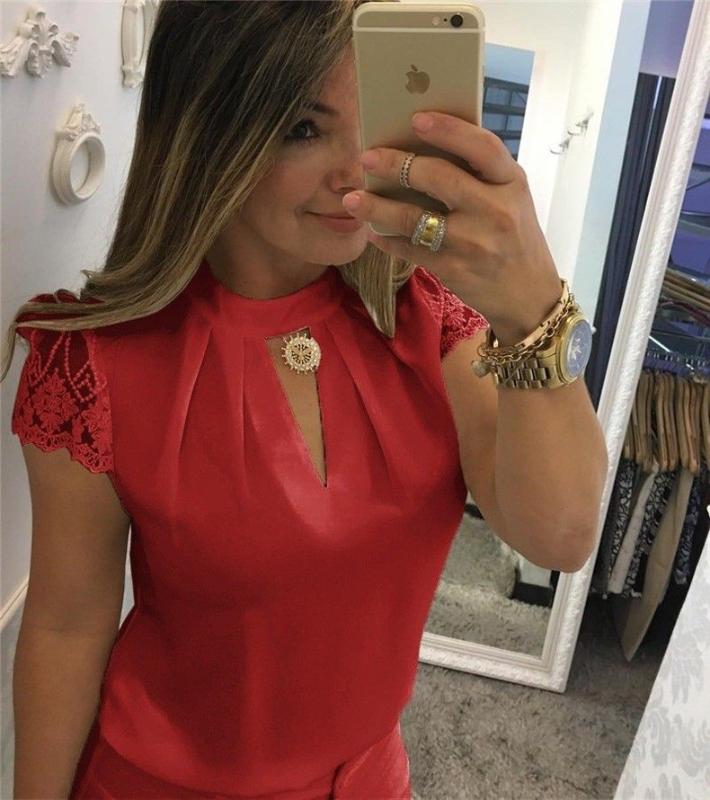 2020 Solid color Lace sleeve Women' chiffon shirt autumn V-Neck splice Leisure Hollow Out Sexy Tops Office Shirts, Black
2020 Solid color Lace sleeve Women' chiffon shirt autumn V-Neck splice Leisure Hollow Out Sexy Tops Office Shirts, Black