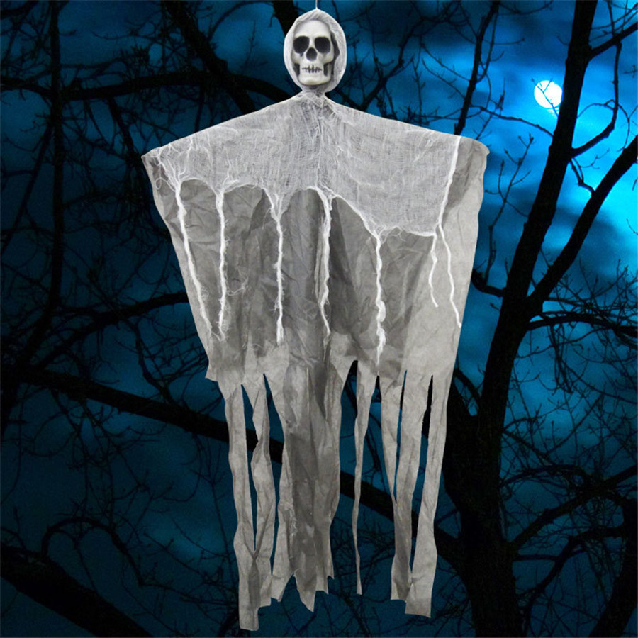 Halloween Decoration Creepy Skeleton Face Hanging Ghost Horror Haunted House Grim Reaper Halloween Props Supplies JK1909XB3670300