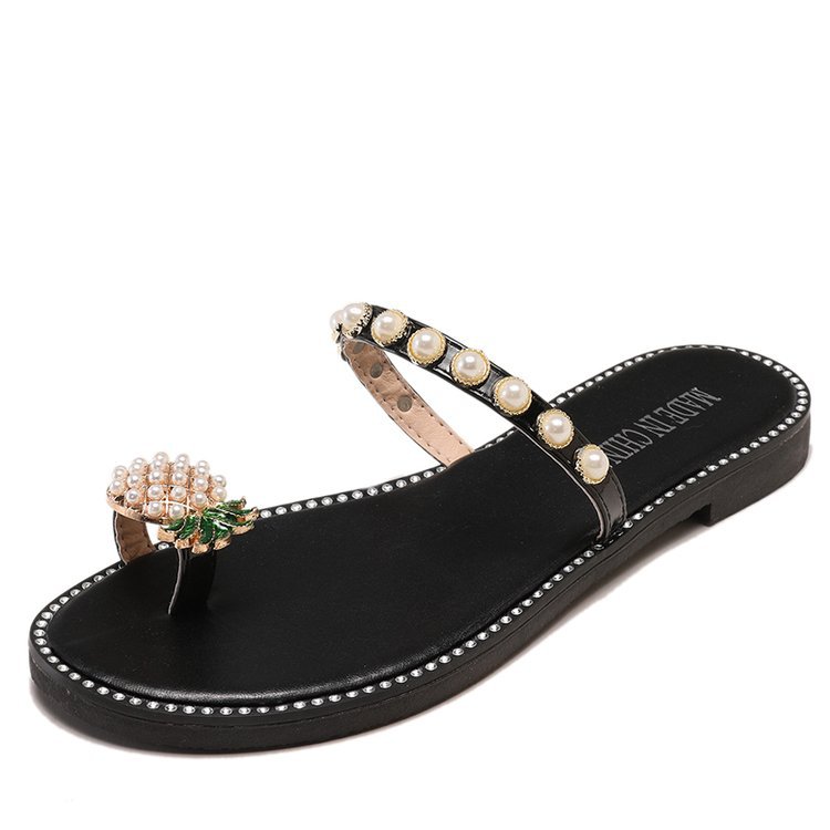 2020 summer new women's slippers pineapple pearl flat head Bohemia leisure shoes beach sandals women's shoes platform sandals, Black
2020 summer new women's slippers pineapple pearl flat head Bohemia leisure shoes beach sandals women's shoes platform sandals, Black