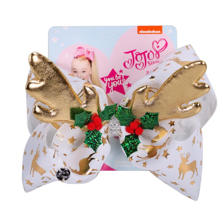 Jojo Siwa Christmas Elk 8 inches Gold Stamped Printed Bowknot Hairpin The Best Chirsrmas Gift for Kids, Grass green
Jojo Siwa Christmas Elk 8 inches Gold Stamped Printed Bowknot Hairpin The Best Chirsrmas Gift for Kids, Grass green
