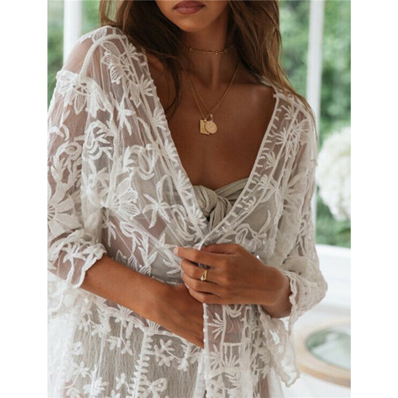 Fashion Women's Long Dresses Hot Women Lace Kimono Beach Cardigan Bikini Cover Up Wrap Beachwear Long Dress Casual Women Clothes
Fashion Women's Long Dresses Hot Women Lace Kimono Beach Cardigan Bikini Cover Up Wrap Beachwear Long Dress Casual Women Clothes
