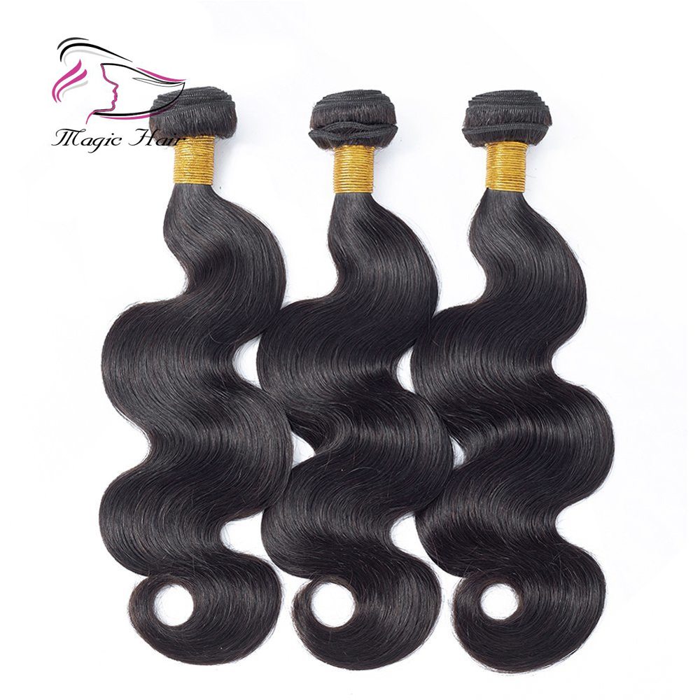 Evermagic Natural Color 3pieces Bundles With 1piece Closure Brazilian Hair Weave Body Wave Human Hair Extension 8-22inches