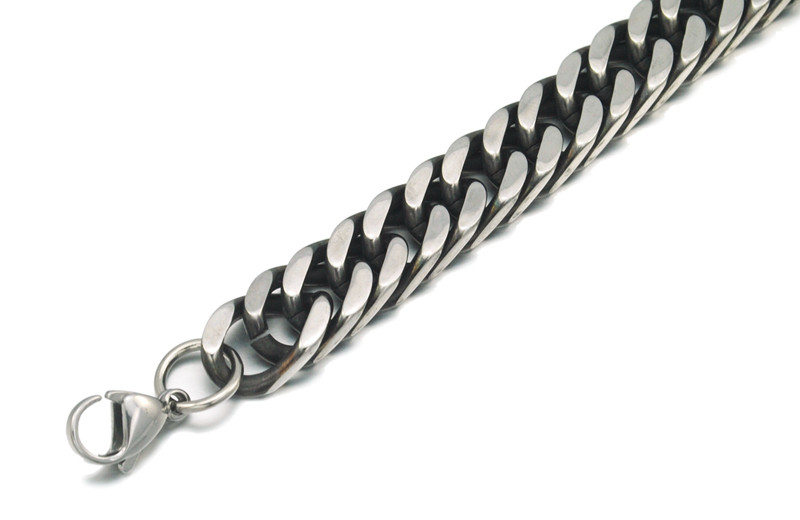Gold Plated Stainless Steel Bracelets Curb Cuban Chain Mens Jewellery Fashion 87quot long10mm wideWhole jewelry