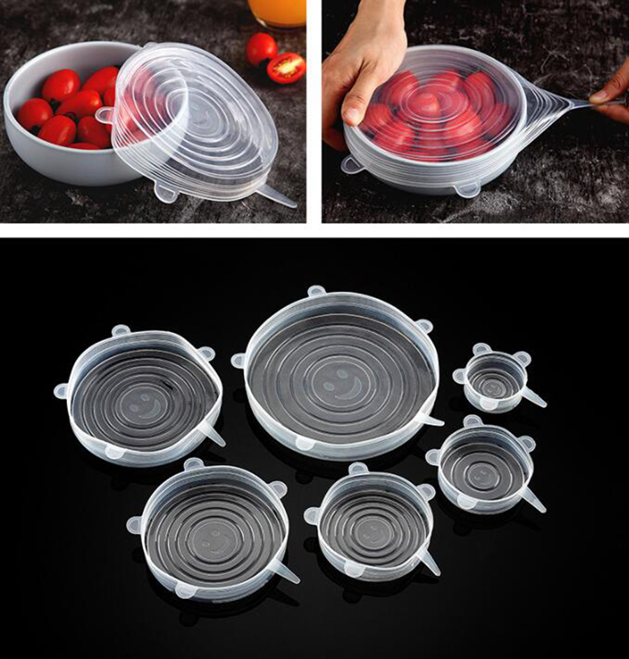 Silicone Food Wraps 6pcs/set Reusable Food Fresh Save Cover Stretched Durable Bowl Plate Storage Lids OOA7631-1
Silicone Food Wraps 6pcs/set Reusable Food Fresh Save Cover Stretched Durable Bowl Plate Storage Lids OOA7631-1
