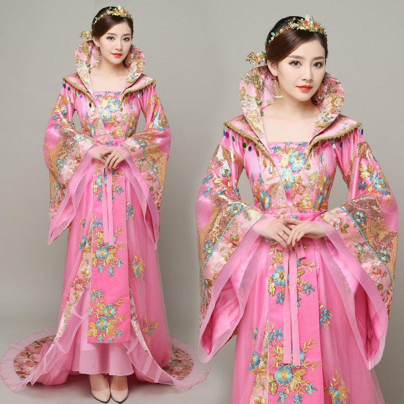 Oriental Ancient Queen Dress Tang Dynasty Fairy Long Tailed Costume Empress Clothing Traditional Princess Ancient China Royal Women Dress