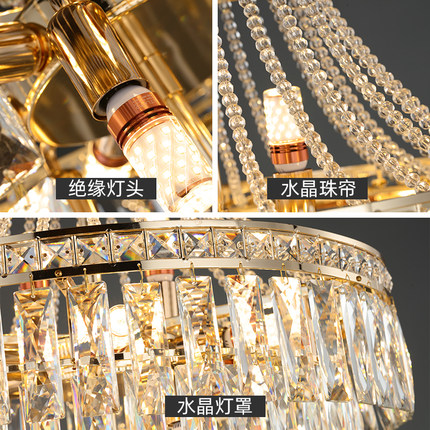 Modern Gold Crystal Chandeliers Lights Fixture LED Crystal Chandelier American Villa Stair Spiral Big Long Drop Lamp Home Indoor Lighting