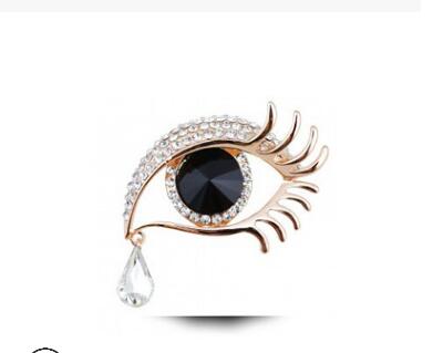 Crystal glass star with the same angel teardrop brooch diamond large eyes long eyelashes brooch WY392