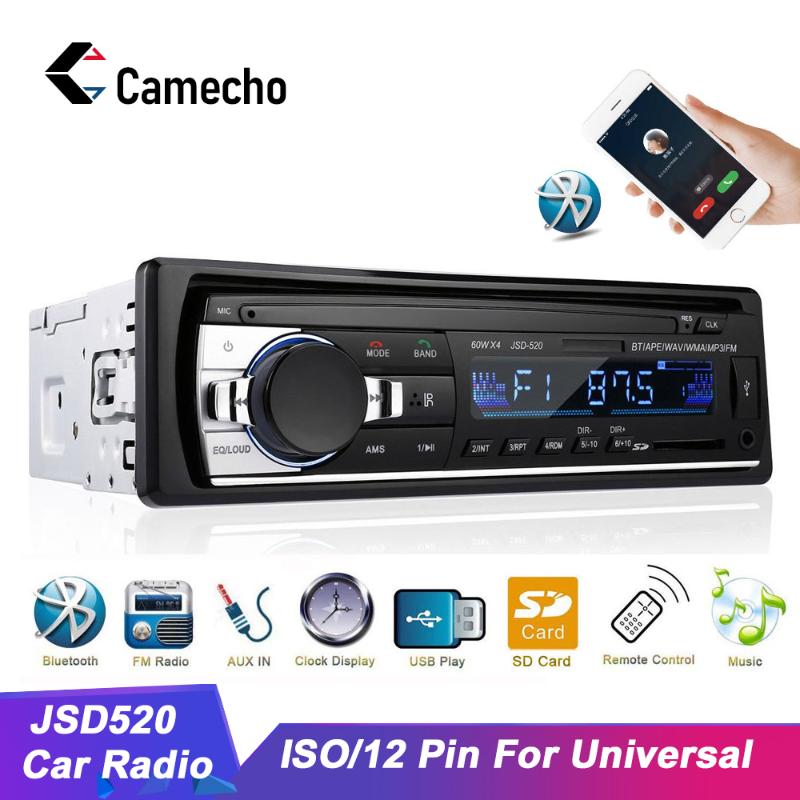 Cameho Car Radio 12V JSD520 Bluetooth 1 Din Car Stereo Player MP3 Music Stereo Radio FM Aux Input Receiver For ISO/12pin
Cameho Car Radio 12V JSD520 Bluetooth 1 Din Car Stereo Player MP3 Music Stereo Radio FM Aux Input Receiver For ISO/12pin