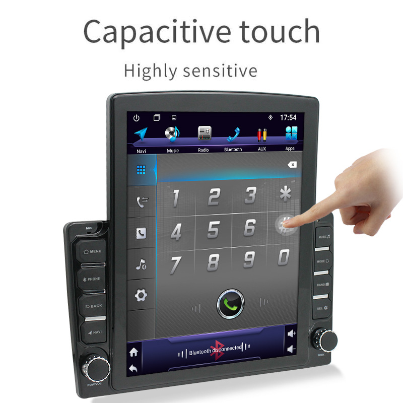 Universal 10 Inch Stereo 2.5D Vertical Screen With Carplay Android Auto Mirror Link 2G+32G 8 Leds Backup Camera All-in-one Car GPS Navigation System