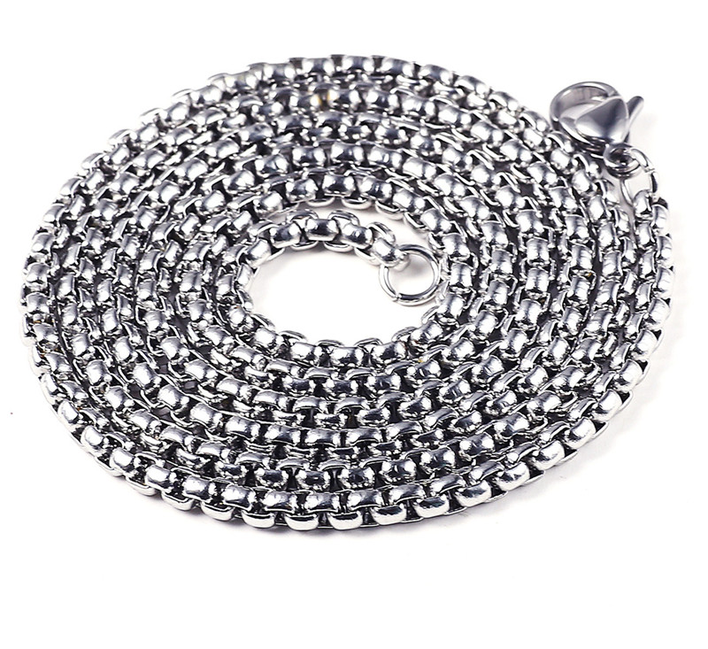 3 colors Fashion Jewelry Male necklaces Chain 316L Stainless Steel Necklace for Men Party Anniversary Gift Length 65cm