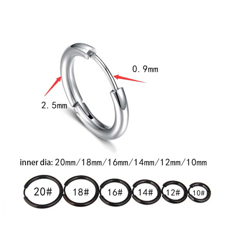 Anti Allergy Stainless Steel Hoop Earrings Hinged Hoop Huggie Piercing Earrings Cartilage Earring Women Mens Circle Earing Ear Rings Fashion Jewelry