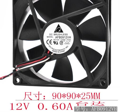 Genuine Cooling Fan Delta AFB0912VH 9025 0.6A 12V 7.2W Balling AFB0912VH-FOO 4000RPM 2P 3P 4P
Genuine Cooling Fan Delta AFB0912VH 9025 0.6A 12V 7.2W Balling AFB0912VH-FOO 4000RPM 2P 3P 4P