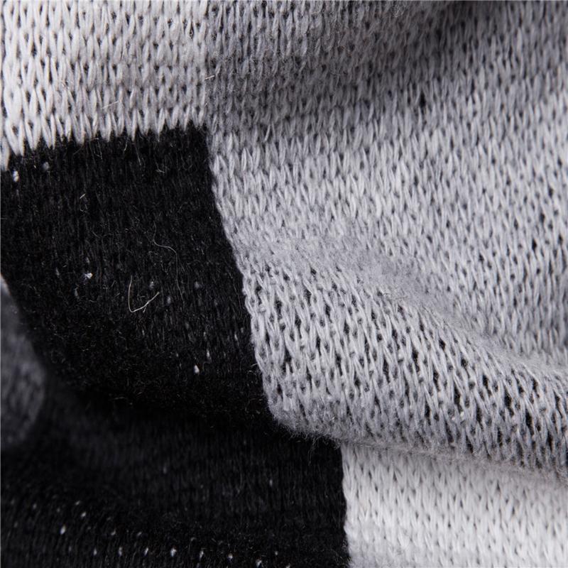 Men's Jackets Men Fashion Hooded Knit Cardigan Sweater Coat Long Sleeve Color Blocks Overcoat For