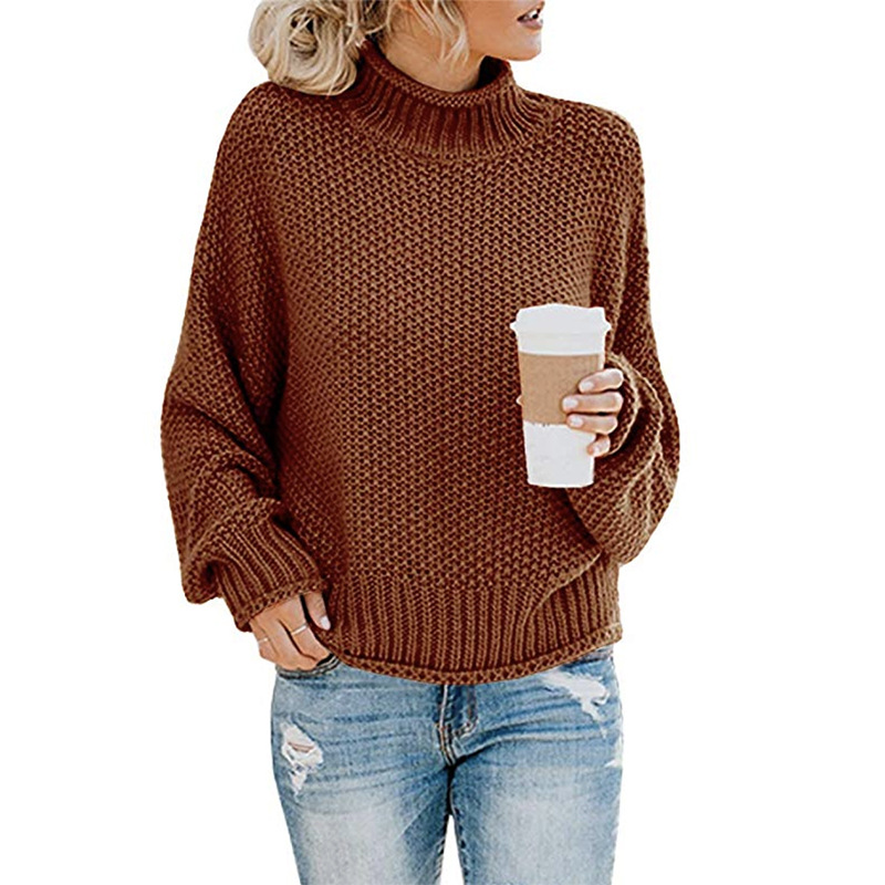 Spot Knits European autumn and winter explosion models thick line high collar pullover sweater women support mixed batch