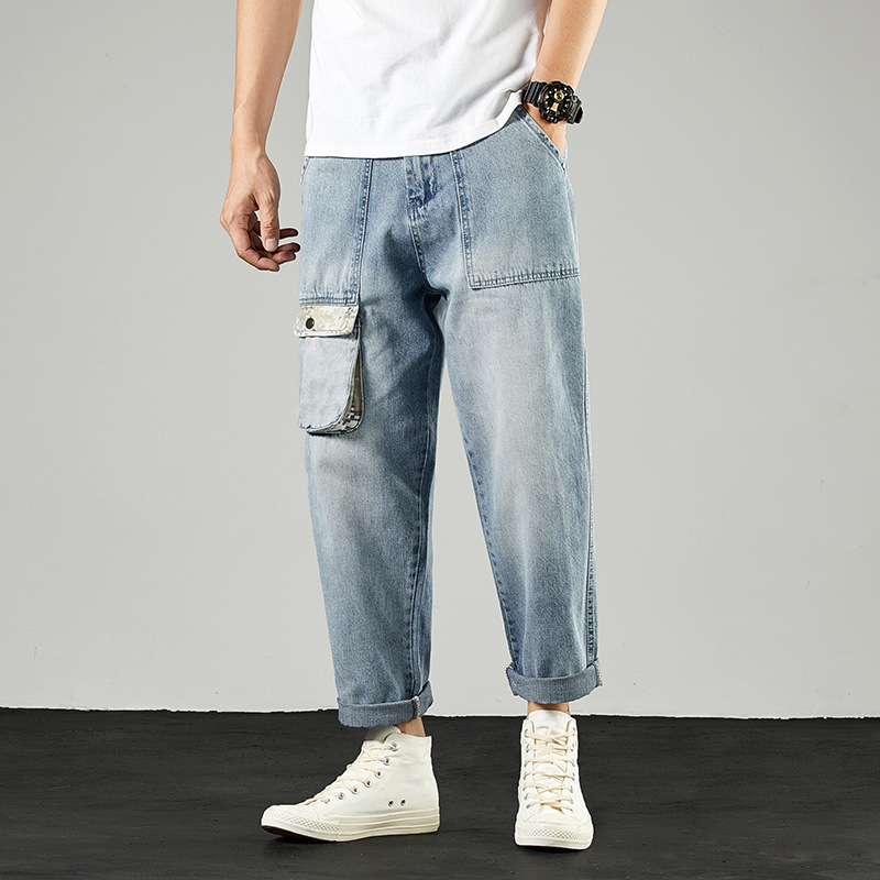 Japanese Style Fashion Men Jeans Loose Fit Retro Blue Color Big Pocket Spliced Harem Pants Summer Streetwear Hip Hop Jeans Men, Retro light blue
Japanese Style Fashion Men Jeans Loose Fit Retro Blue Color Big Pocket Spliced Harem Pants Summer Streetwear Hip Hop Jeans Men, Retro light blue