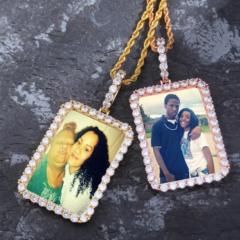 Customized Photo Memory Necklaces Luxury Men Women 18K Gold Plated Copper Square Pendant Fashion High Grade Bling Zircon Hip Hop Necklaces
Customized Photo Memory Necklaces Luxury Men Women 18K Gold Plated Copper Square Pendant Fashion High Grade Bling Zircon Hip Hop Necklaces
