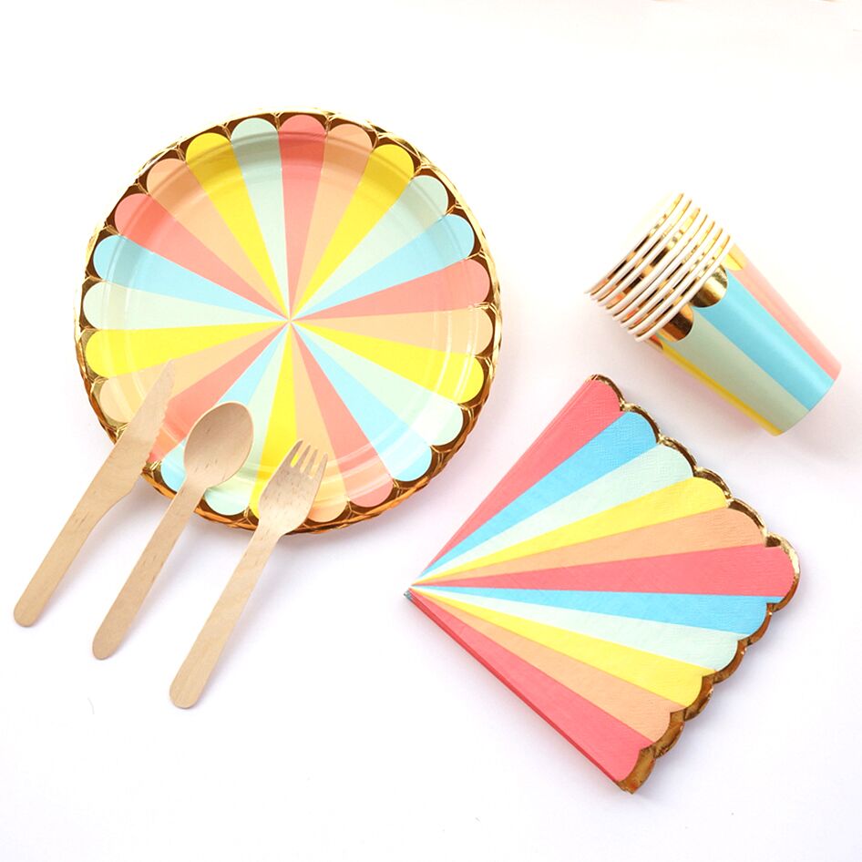 57Pcs/set Disposable Tableware Rainbow Paper Party Cup Plate Straw Party Tableware Wedding Decor Birthday Party Supplies
57Pcs/set Disposable Tableware Rainbow Paper Party Cup Plate Straw Party Tableware Wedding Decor Birthday Party Supplies