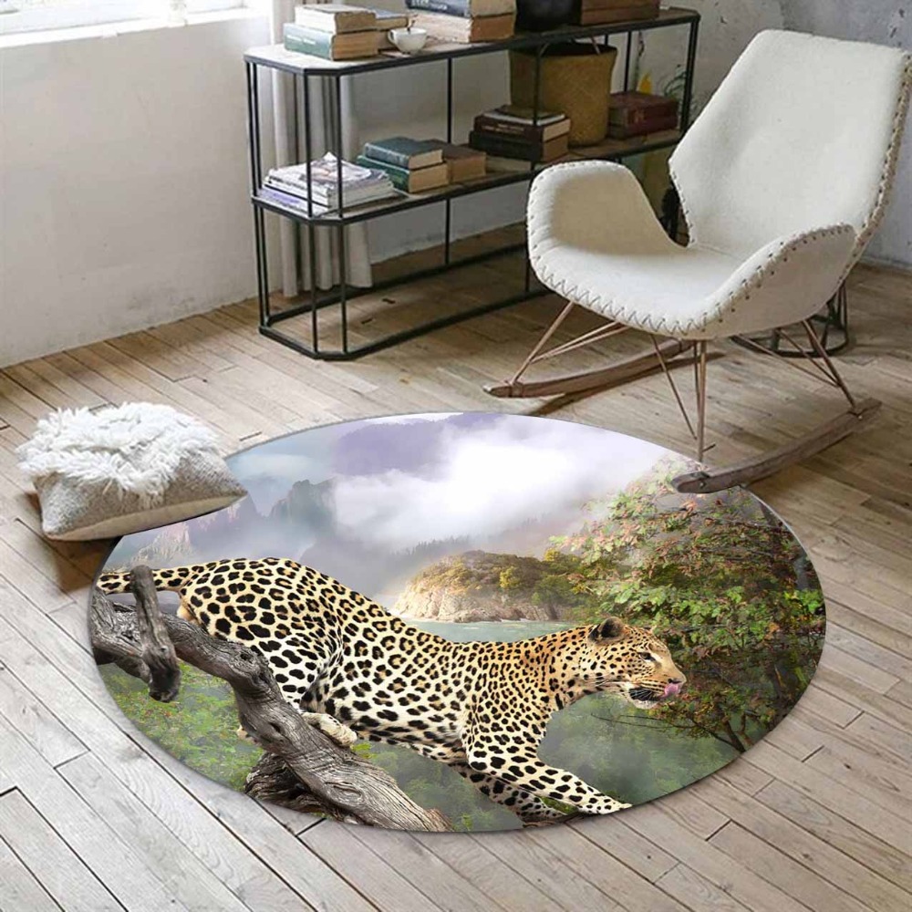 Else Green Jungle in Leopard Wild Animals 3d Print Anti Slip Back Round Carpets Area Rug For Living Rooms Bathroom, As pic
Else Green Jungle in Leopard Wild Animals 3d Print Anti Slip Back Round Carpets Area Rug For Living Rooms Bathroom, As pic