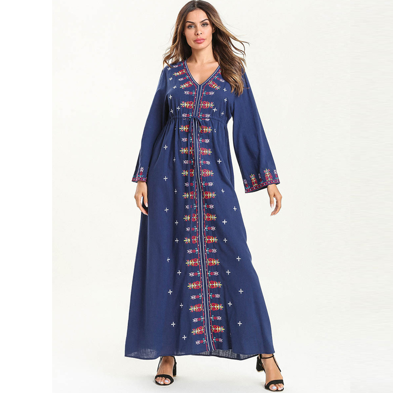 2020 Summer Abaya Dubai Muslim Dress Kaftan Ramadan Caftan Marocain Hijab Dress Abayas For Women Elbise Turkish Islamic Clothing