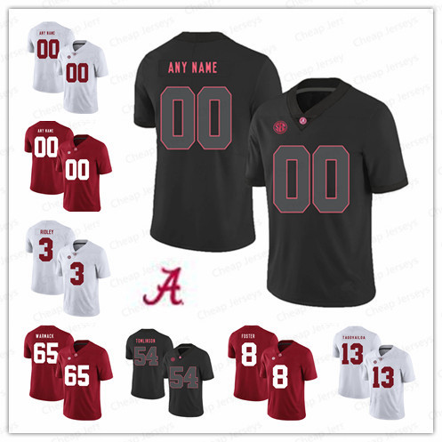 Custom Alabama Crimson Tide College Football black red white Stitched Any Name Number 13 Tua Tagovailoa 3 Trent Richardson Jerseys S-3XL
Custom Alabama Crimson Tide College Football black red white Stitched Any Name Number 13 Tua Tagovailoa 3 Trent Richardson Jerseys S-3XL