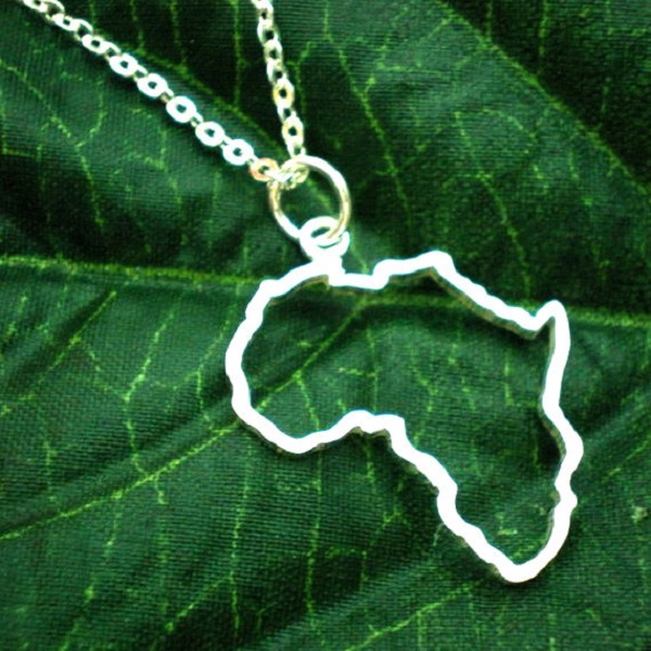 5PCS Outline African Map Necklaces Continent Egypt South Africa Kenya Nigeria Ethiopia Country Profile Charm Pendant Chain Women Jewelry