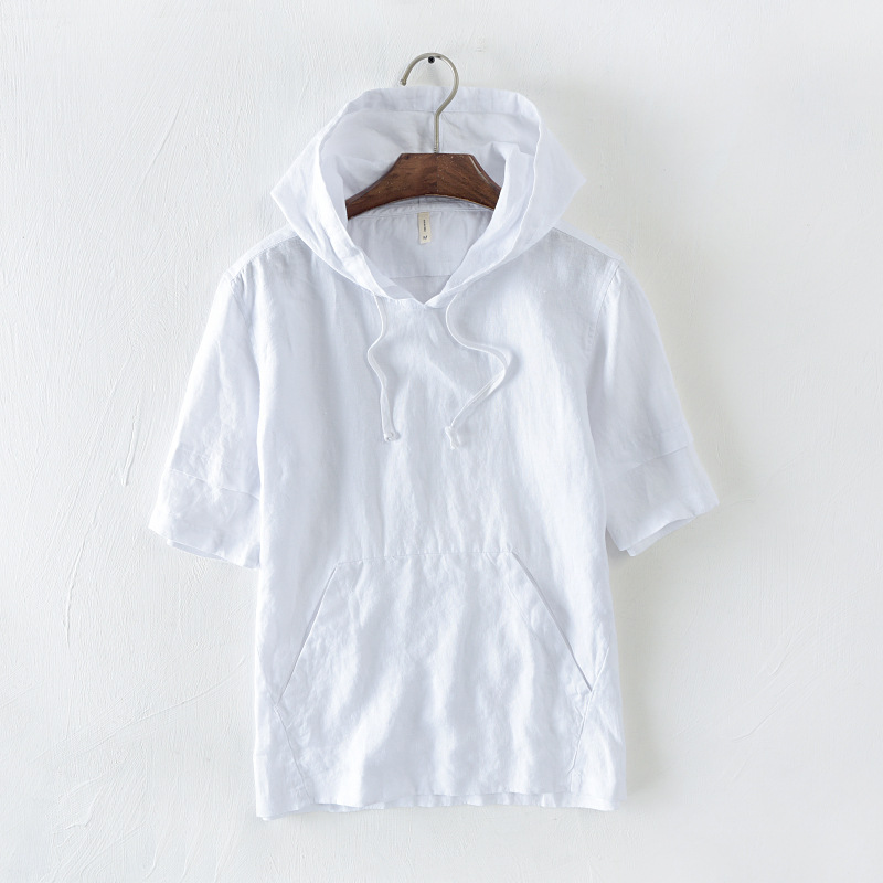 sleeve men's short t-shirt with hood white black dark blue kahki hooded summer casual t-shirts linen tees for men male's top
sleeve men's short t-shirt with hood white black dark blue kahki hooded summer casual t-shirts linen tees for men male's top