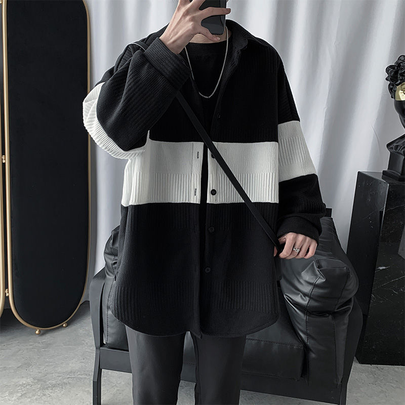 Winter Korean Cardigan Men's Warm Fashion Contrast Color Casual Sweater Jacket Men Streetwear Loose Sweater Coat Mens Clothes, Black
Winter Korean Cardigan Men's Warm Fashion Contrast Color Casual Sweater Jacket Men Streetwear Loose Sweater Coat Mens Clothes, Black