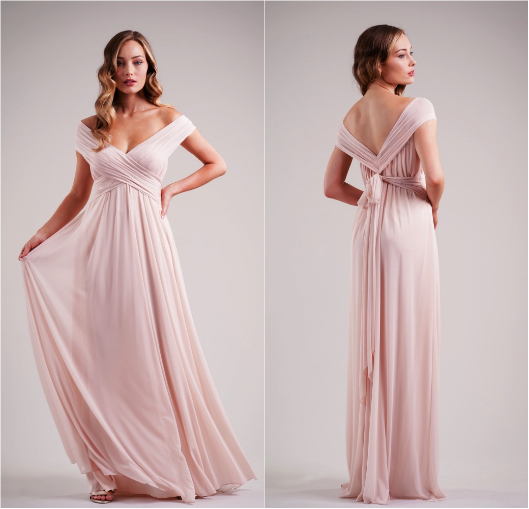 New Jasmine Bridesmaid Dresses Chiffon V Neck Ruffles Ankle Length Plus Size Maid Of Honor Gowns Wedding Guests Robes