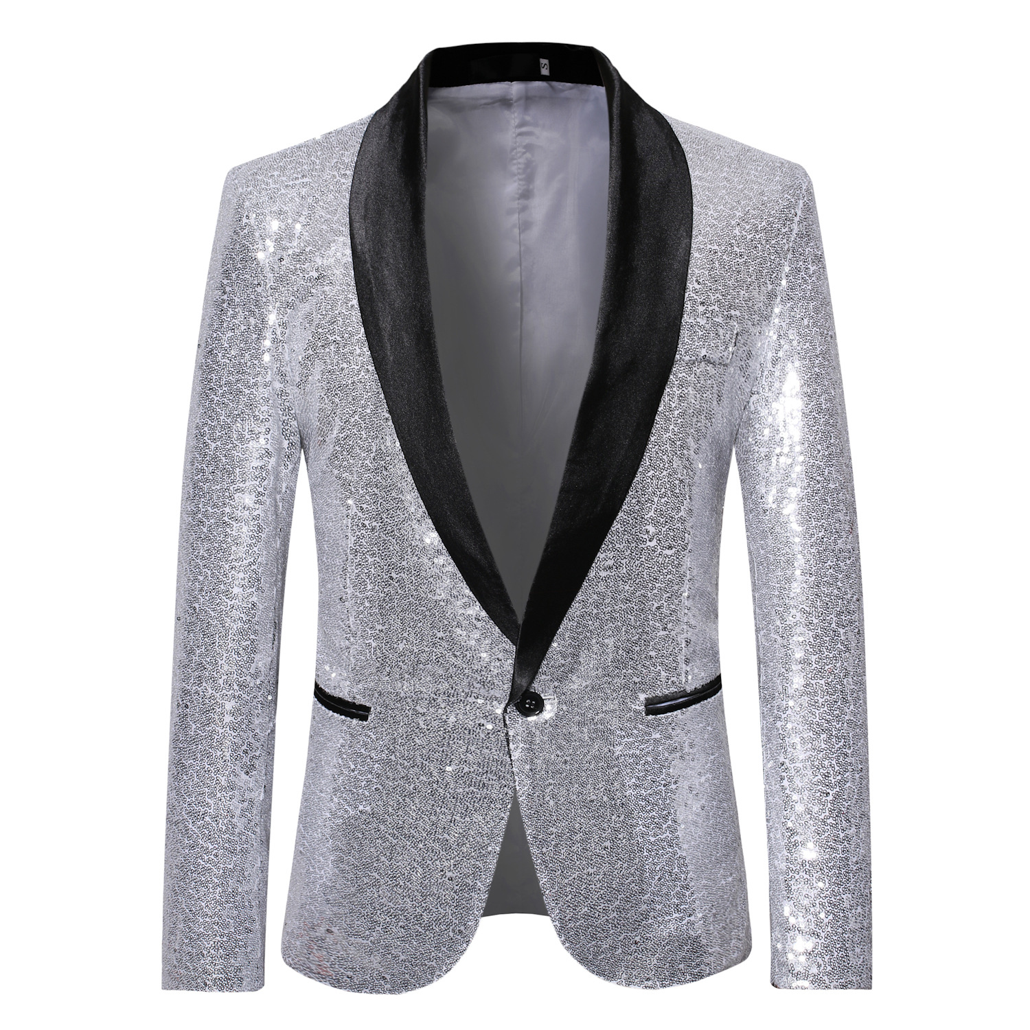 New Groom Wedding Tuxedos Shiny Sequins Mens Suit Shawl Lapel Mens Designer Jackets for Wedding Party Groomsmen Only One Jacket