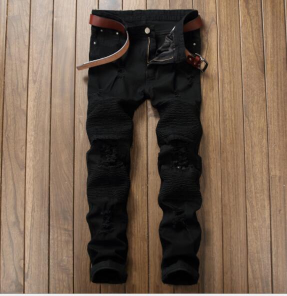 Fashion Designer Mens Ripped Biker Jeans Leather Patchwork Slim Fit Black Moto Denim Joggers For Male Distressed Jeans Pants
Fashion Designer Mens Ripped Biker Jeans Leather Patchwork Slim Fit Black Moto Denim Joggers For Male Distressed Jeans Pants