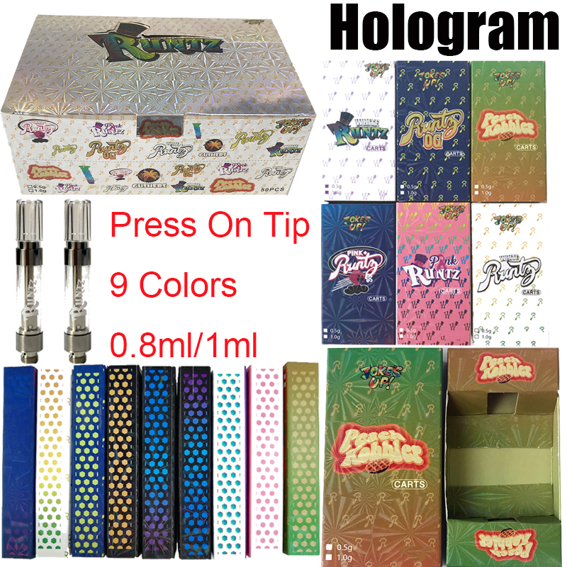 9 Colors Runtz Carts 0.8ml 1ml Ceramic Atomizer Empty Vape Pen Cartridge Packaging Thick Oil Wax Vaporizer Electronic Cigarettes 510 Thread In Stock
9 Colors Runtz Carts 0.8ml 1ml Ceramic Atomizer Empty Vape Pen Cartridge Packaging Thick Oil Wax Vaporizer Electronic Cigarettes 510 Thread In Stock