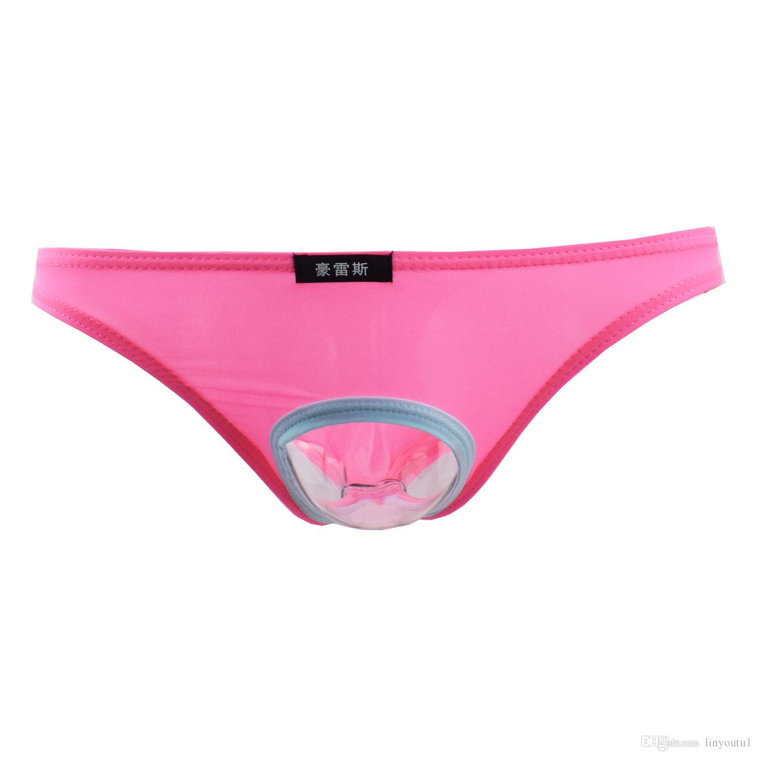 hot sale Sexy Mens Underwear Briefs Penis Hole Open Pouch Silk Panties For Men Gay Underpants Male Crotchless Slips Funny