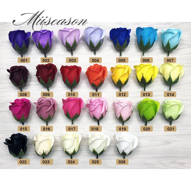 Decorative Flowers & Wreaths 50pcs Diameter 4.5cm Soap Rose Head beauty Wedding Valentine's Day Gift Wedding Bouquet Home Decoration Hand Flower 
