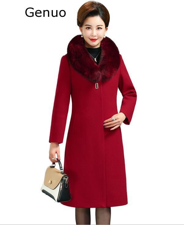 Genuo Winter Women Middle Age Long Woolen Jacket 2019 Fashion Casual Warm High End Wool Coat Fur Collar Plus Size Overcoat, Blue
Genuo Winter Women Middle Age Long Woolen Jacket 2019 Fashion Casual Warm High End Wool Coat Fur Collar Plus Size Overcoat, Blue