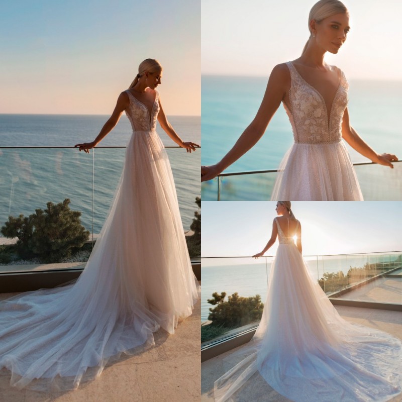 2019 A Line Bohemian Wedding Dresses Deep V Neck Sleeveless Beach Boho Wedding Dress Custom Plus Size Backless Bridal Gowns Sweep Train, Chocolate
2019 A Line Bohemian Wedding Dresses Deep V Neck Sleeveless Beach Boho Wedding Dress Custom Plus Size Backless Bridal Gowns Sweep Train, Chocolate