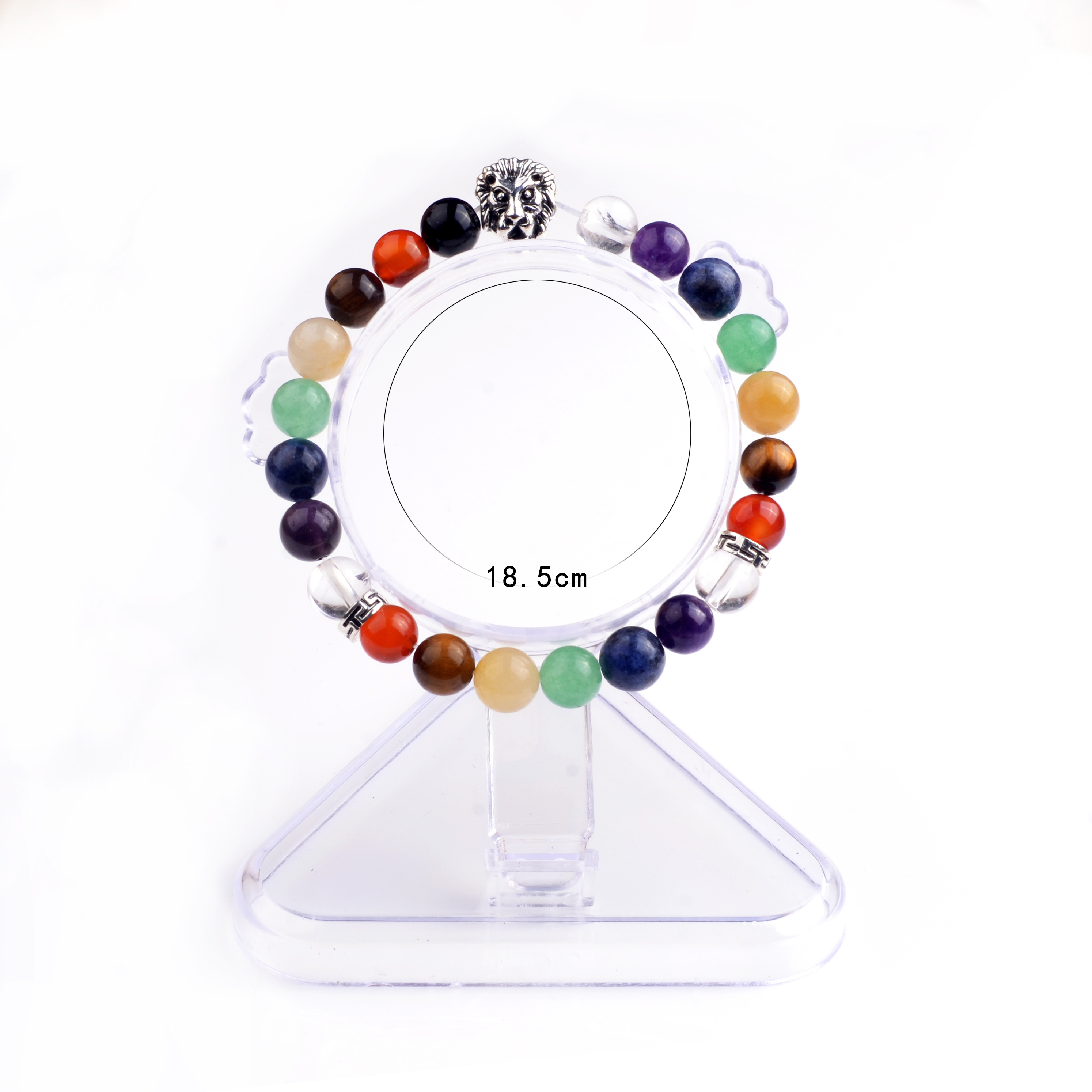7 jewel chakra lion head gemstone bracelet men and women healing treatment yoga bracelet