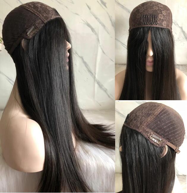 Kosher Wigs 12A Black Color #1b Finest Chinese Virgin Human Hair Silky Straight 4x4 Silk Top Base Jewish Wig Fast Free Shippin